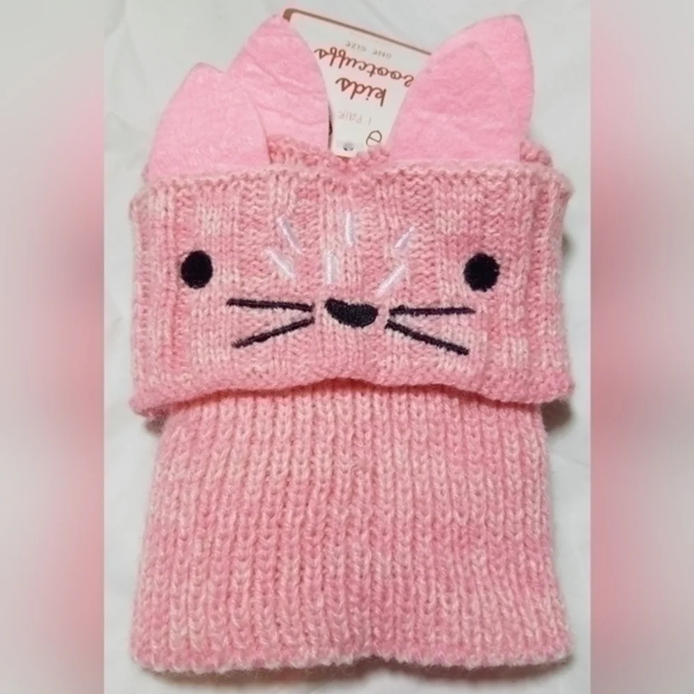 Kids Kitty Cat Face Boot Cuffs
